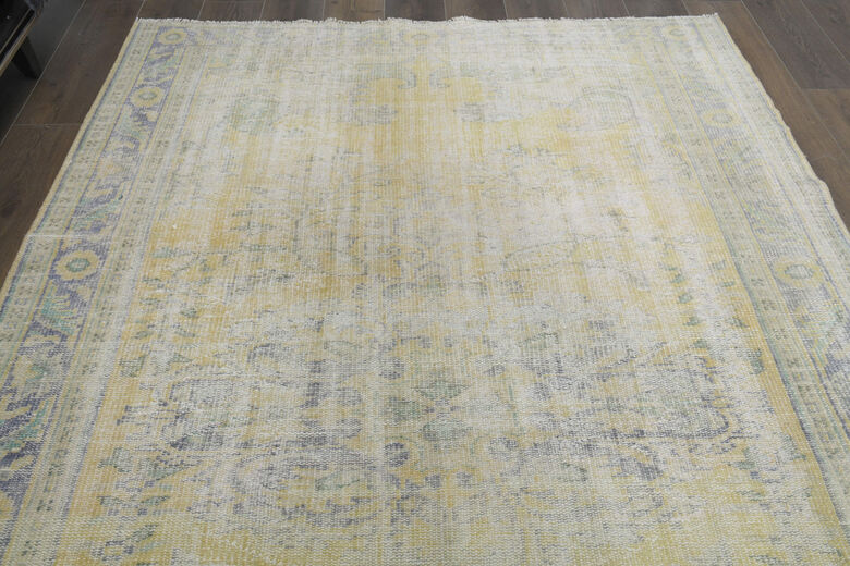 Distressed Orange Area Rug