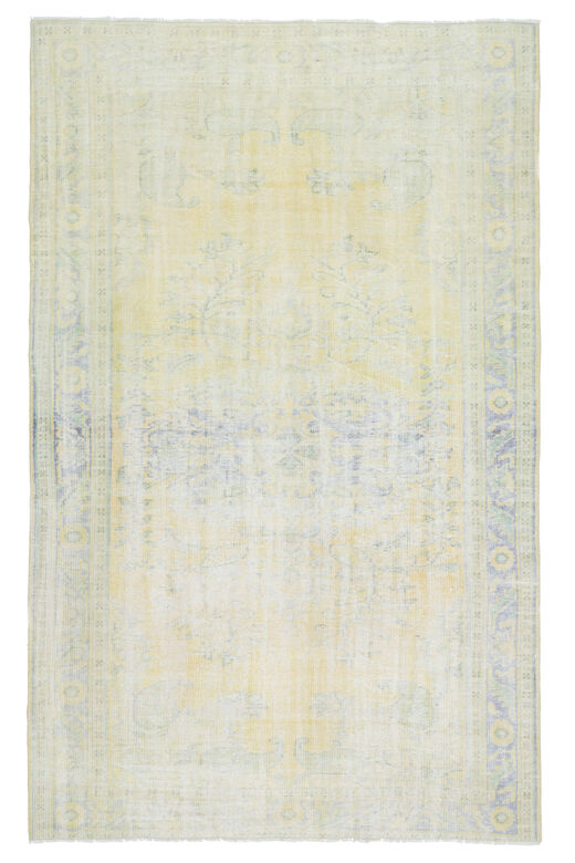 Distressed Orange Area Anatolian Rug