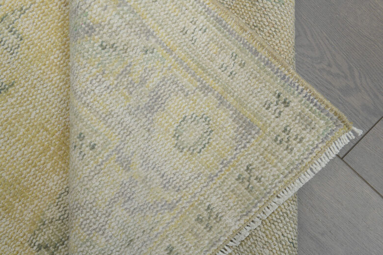 Distressed Orange Area Anatolian Rug
