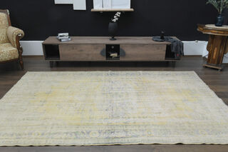 Distressed Orange Area Anatolian Rug - Thumbnail
