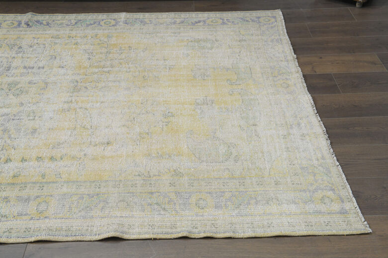 Distressed Orange Area Anatolian Rug