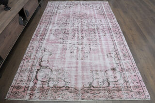 Pink Oushak Oriental Rug - Thumbnail