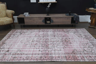 Pink Oushak Oriental Rug - Thumbnail