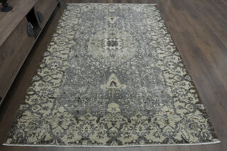 Gray Handmade Oriental Anatolian Rug - Thumbnail
