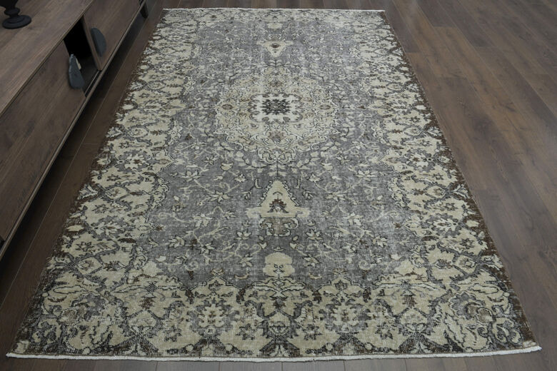 Gray Handmade Oriental Anatolian Rug