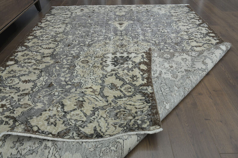 Gray Handmade Oriental Anatolian Rug