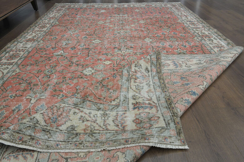 Handmade Red Brown Rug