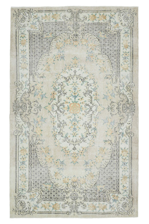 Antique Floral Beige Brown Rug