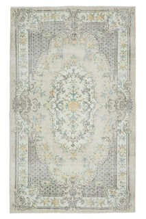 Antique Floral Beige Brown Anatolian Rug - Thumbnail