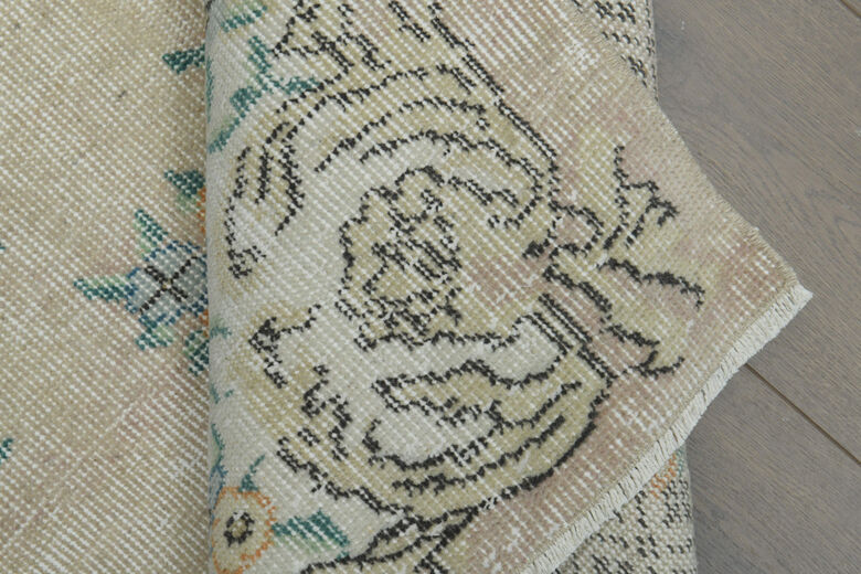 Antique Floral Beige Brown Anatolian Rug