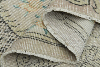 Antique Floral Beige Brown Anatolian Rug - Thumbnail