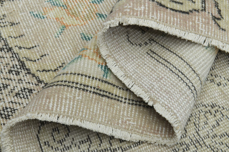 Antique Floral Beige Brown Anatolian Rug