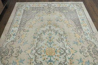 Antique Floral Beige Brown Anatolian Rug - Thumbnail