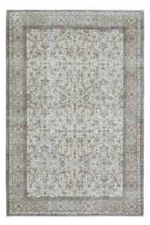 Floral Beige Brown Vintage Rug - Thumbnail