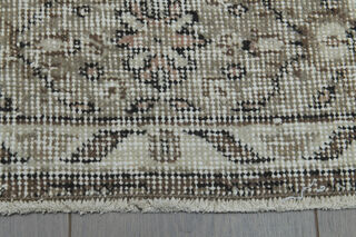 Floral Beige Brown Vintage Rug - Thumbnail