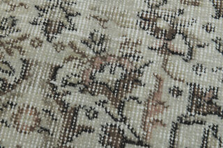 Floral Beige Brown Vintage Rug - Thumbnail