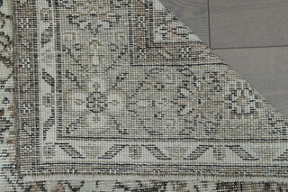 Floral Beige Brown Vintage Rug - Thumbnail