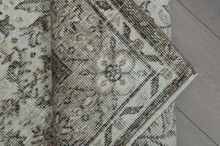 Floral Beige Brown Vintage Rug - Thumbnail