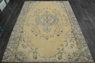 Oushak Orange Vintage Anatolian Rug - Thumbnail