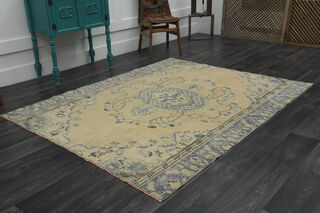 Oushak Orange Vintage Anatolian Rug - Thumbnail