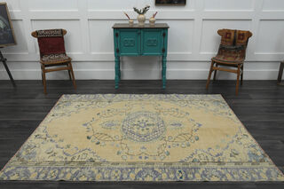 Oushak Orange Vintage Anatolian Rug - Thumbnail
