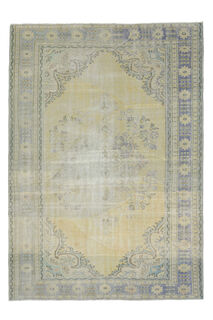 Vintage Yellow Blue Rug - Thumbnail