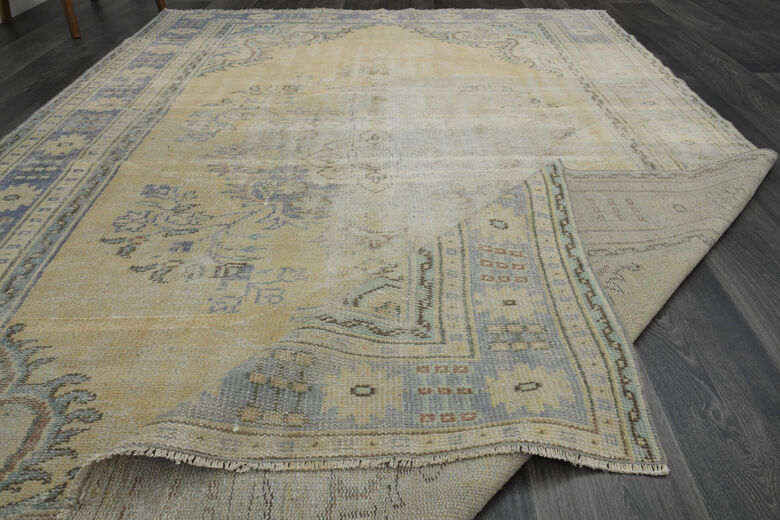 Vintage Yellow Blue Rug