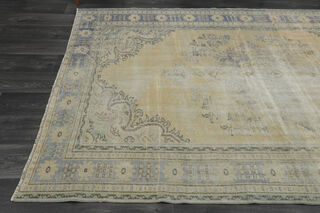 Vintage Yellow Blue Rug - Thumbnail