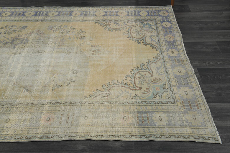 Vintage Yellow Blue Rug