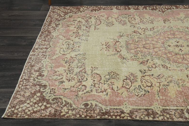 Orange Brown Vintage Anatolian Rug