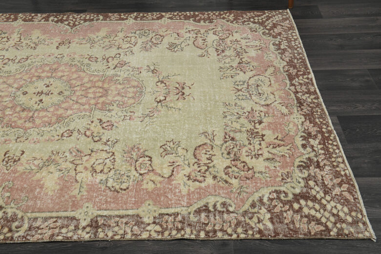 Orange Brown Vintage Anatolian Rug