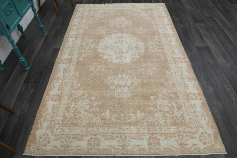 Brown Beige Turkish Anatolian Rug