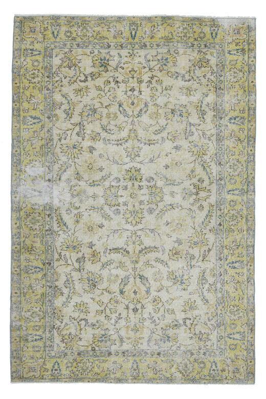 Yellow Beige Oushak Rug