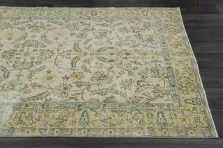 Yellow Beige Oushak Rug - Thumbnail