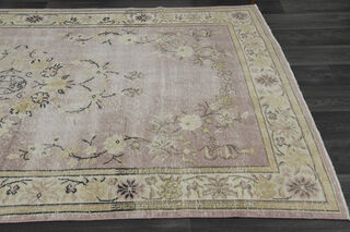 Turkish Oushak Purple Rug - Thumbnail