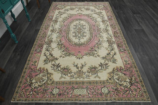 Pink Faded Handmade Rug - Thumbnail