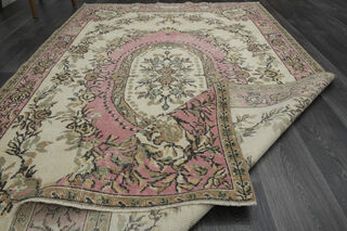 Pink Faded Handmade Anatolian Rug - Thumbnail