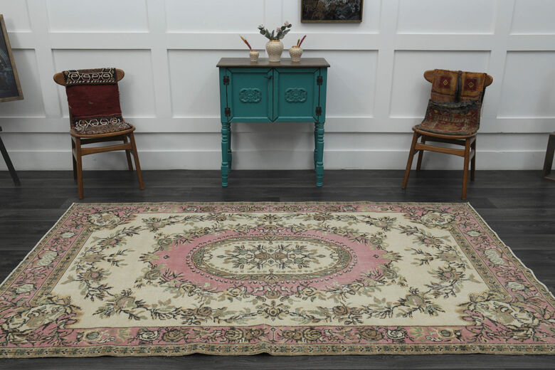 Pink Faded Handmade Anatolian Rug