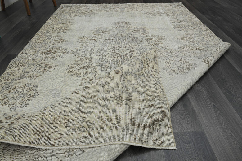 Beige Brown Handmade Rug