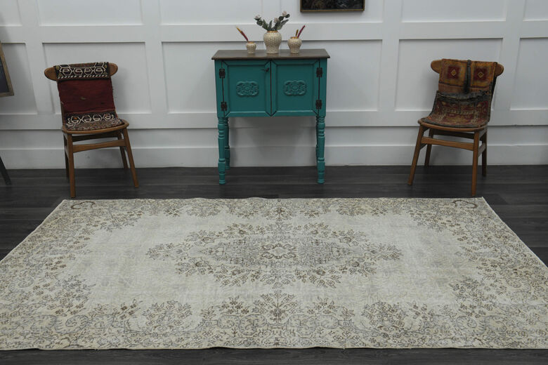 Beige Brown Handmade Anatolian Rug