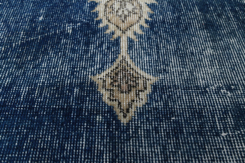 Faded Blue Brown Turkish Anatolian Rug