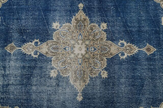 Faded Blue Brown Turkish Anatolian Rug - Thumbnail