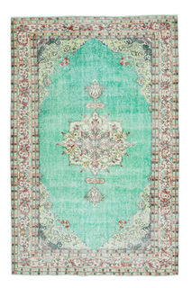 Multicolor Handmade Vintage Anatolian Rug - Thumbnail