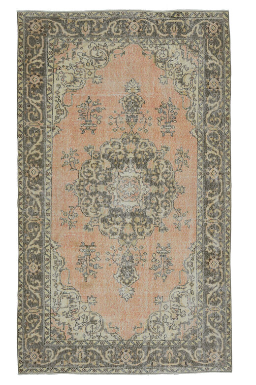 Vintage Orange Brown Anatolian Rug