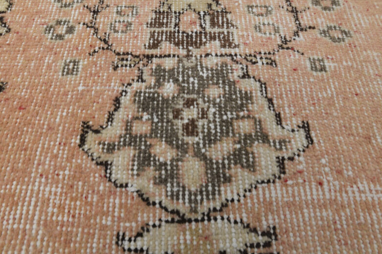 Vintage Orange Brown Anatolian Rug