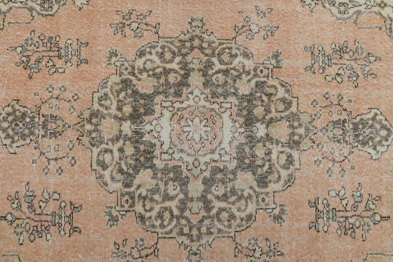 Vintage Orange Brown Anatolian Rug
