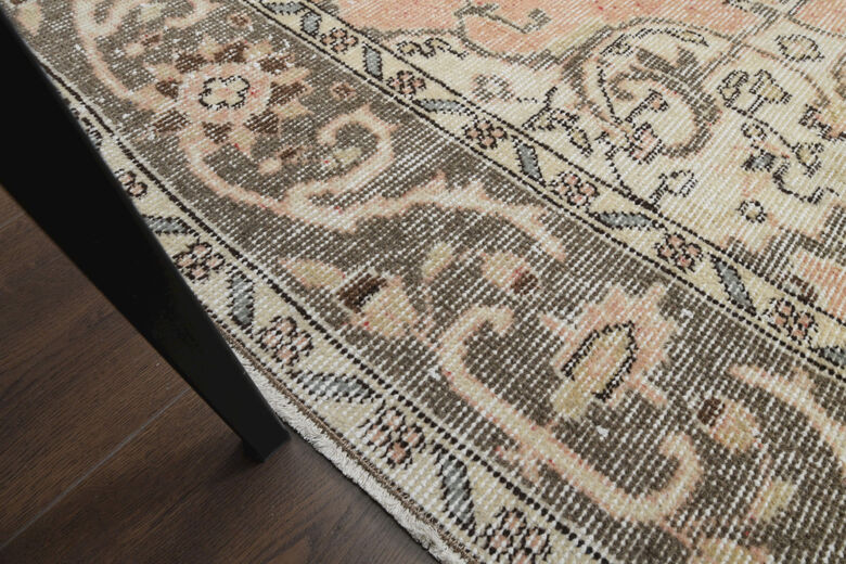 Vintage Orange Brown Anatolian Rug