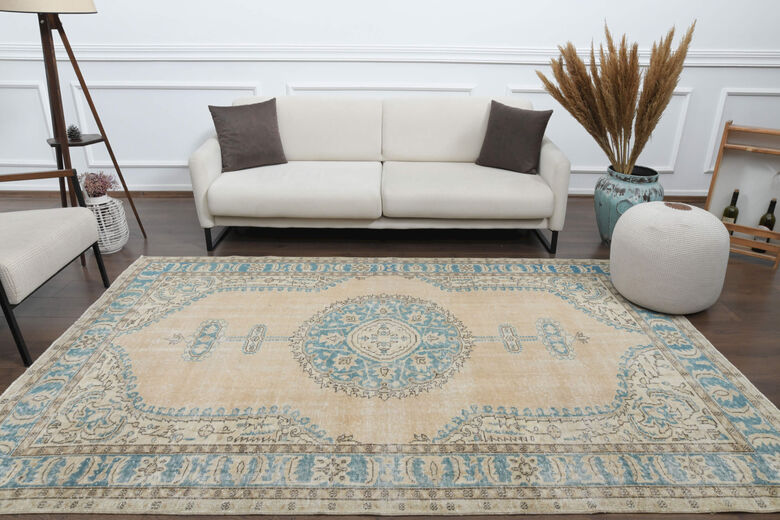 Blue Brown Handmade Rug