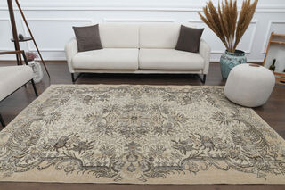 Vintage Floral Area Anatolian Rug - Thumbnail