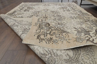 Vintage Floral Area Anatolian Rug - Thumbnail